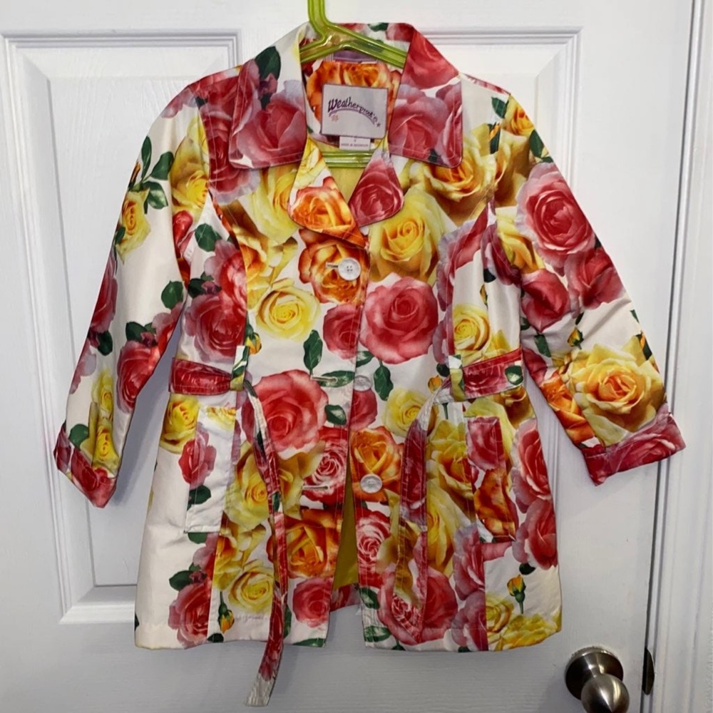 Weatherproof toddler girls floral coat/cardigan